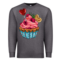 Charcoal Heather valentines day cupcake Premium Sweatshirt - AdoDesignShop