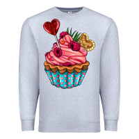 Heather Grey valentines day cupcake Premium Sweatshirt - AdoDesignShop