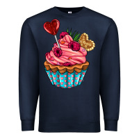 Navy valentines day cupcake Premium Sweatshirt - AdoDesignShop