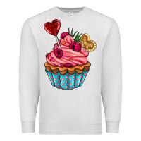 Oatmeal Heather valentines day cupcake Premium Sweatshirt - AdoDesignShop