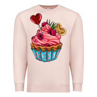 Pale Pink valentines day cupcake Premium Sweatshirt - AdoDesignShop