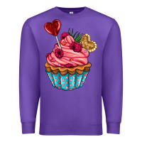 Purple valentines day cupcake Premium Sweatshirt - AdoDesignShop