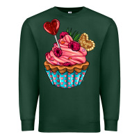 Sports Green valentines day cupcake Premium Sweatshirt - AdoDesignShop