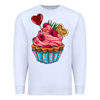 White valentines day cupcake Premium Sweatshirt - AdoDesignShop