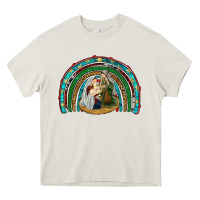 Cream holy family rainbow Heavy Core Tee - RanaPortraitStore