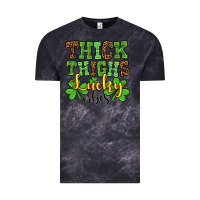 Cloud Black St. Patrick's Thick thighs lucky vibes Vintage Tee - OliviaCreatesArt