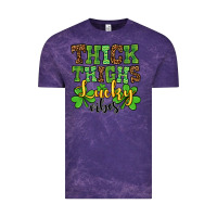 Cloud Purple St. Patrick's Thick thighs lucky vibes Vintage Tee - OliviaCreatesArt