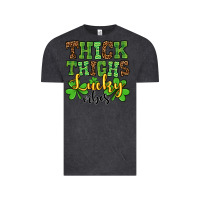 Vintage Black St. Patrick's Thick thighs lucky vibes Vintage Tee - OliviaCreatesArt