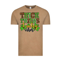 Vintage Coffee St. Patrick's Thick thighs lucky vibes Vintage Tee - OliviaCreatesArt