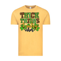 Vintage Mustard St. Patrick's Thick thighs lucky vibes Vintage Tee - OliviaCreatesArt