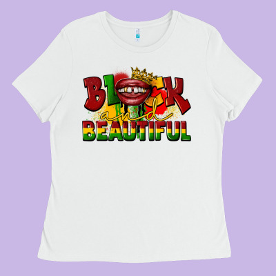 Black And Beautiful Ladies Tee Designed By Cowgirlartshop