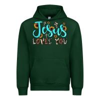 Foreset Green jesus loves you Urban Hoodie - JahusDesignShop