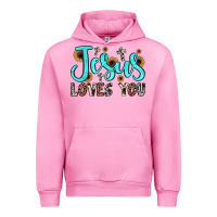 Fuchsia Pink jesus loves you Urban Hoodie - JahusDesignShop