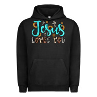 Pigment Black jesus loves you Urban Hoodie - JahusDesignShop