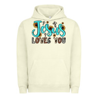 Pigment Pistachio jesus loves you Urban Hoodie - JahusDesignShop