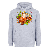 Heather Grey pumpkin pie with daisies and cinnamon Heavyweight Hoodie - AdoDesignShop