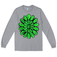 Heather Grey green gemstone Long Sleeve Tee - RanaPortraitStore