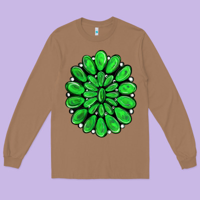 Green Gemstone Long Sleeve Tee Designed By Ranaportraitstore