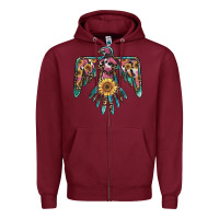 Burgundy pinky western sunflower thunderbird Zipper Hoodie - BarkalooDesign