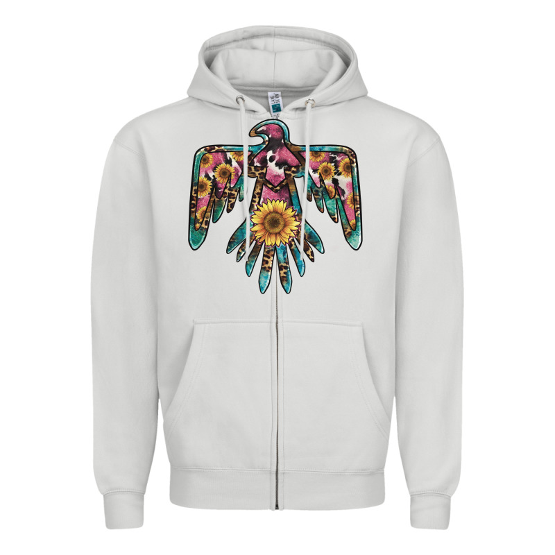 Pinky Western Sunflower Thunderbird Zipper Hoodie by BarkalooDesign | Teevron