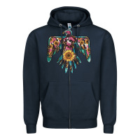 Navy pinky western sunflower thunderbird Zipper Hoodie - BarkalooDesign