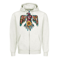 Oatmeal Heather pinky western sunflower thunderbird Zipper Hoodie - BarkalooDesign