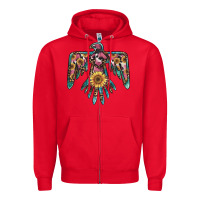Red pinky western sunflower thunderbird Zipper Hoodie - BarkalooDesign