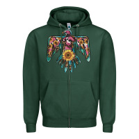Sports Green pinky western sunflower thunderbird Zipper Hoodie - BarkalooDesign
