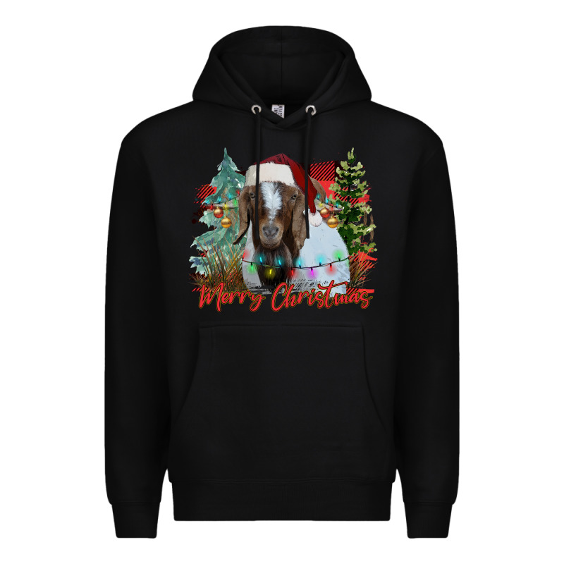 Merry Christmas Goat Premium Hoodie by CowhideDigitalArt | Teevron