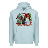 Blue Mist merry Christmas goat Premium Hoodie - CowhideDigitalArt