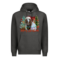 Charcoal Heather merry Christmas goat Premium Hoodie - CowhideDigitalArt