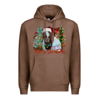 Chestnut merry Christmas goat Premium Hoodie - CowhideDigitalArt