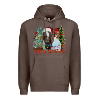 Coffee merry Christmas goat Premium Hoodie - CowhideDigitalArt