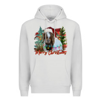 Dove Grey merry Christmas goat Premium Hoodie - CowhideDigitalArt