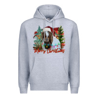 Heather Grey merry Christmas goat Premium Hoodie - CowhideDigitalArt