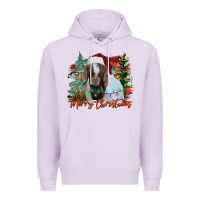 Lilac merry Christmas goat Premium Hoodie - CowhideDigitalArt