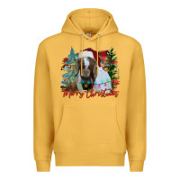 Mustard merry Christmas goat Premium Hoodie - CowhideDigitalArt