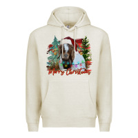 Oatmeal Heather merry Christmas goat Premium Hoodie - CowhideDigitalArt