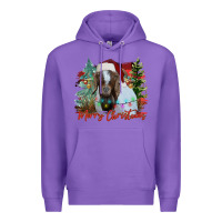 Purple merry Christmas goat Premium Hoodie - CowhideDigitalArt