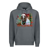 Rock merry Christmas goat Premium Hoodie - CowhideDigitalArt