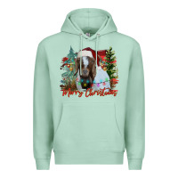 Seafoam merry Christmas goat Premium Hoodie - CowhideDigitalArt