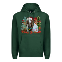 Sports Green merry Christmas goat Premium Hoodie - CowhideDigitalArt