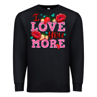 Black i love you more with lips and strawberry Premium Sweatshirt - AdoDesignShop
