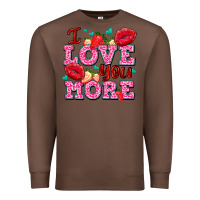 Chestnut i love you more with lips and strawberry Premium Sweatshirt - AdoDesignShop