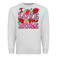 Dove Grey i love you more with lips and strawberry Premium Sweatshirt - AdoDesignShop
