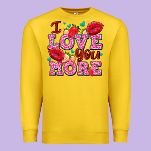 I Love You More With Lips And Strawberry Premium Sweatshirt Designed By Adodesignshop