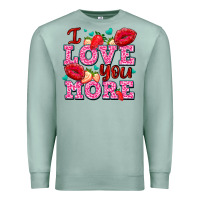 Seafoam i love you more with lips and strawberry Premium Sweatshirt - AdoDesignShop