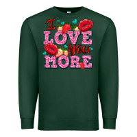 Sports Green i love you more with lips and strawberry Premium Sweatshirt - AdoDesignShop