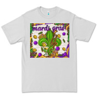 Dove Grey Mardi Gras Fleur De Lis tumbler Premium Tee - HowdyJamesFarm