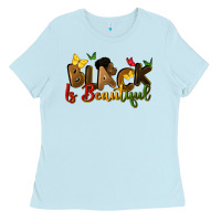 Baby Blue black is beautiful Ladies Tee - CowGirlArtShop